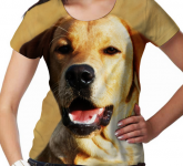 Camiseta Feminina com estampa Labrador tamanho P