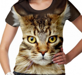 Camiseta com estampa Maine Coon efeito 3D