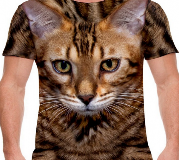 Camiseta com estampa gato Bengal