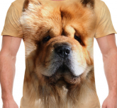 Camiseta com estampa Chow Chow efeito 3D